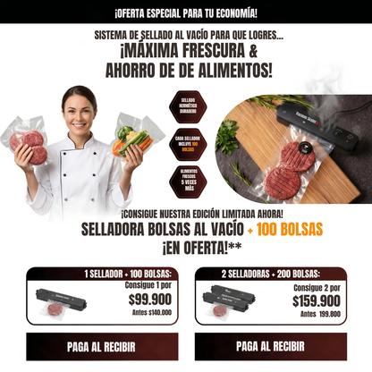Selladora de bolsas al vacio| Mantén tus alimentos frescos por más tiempo