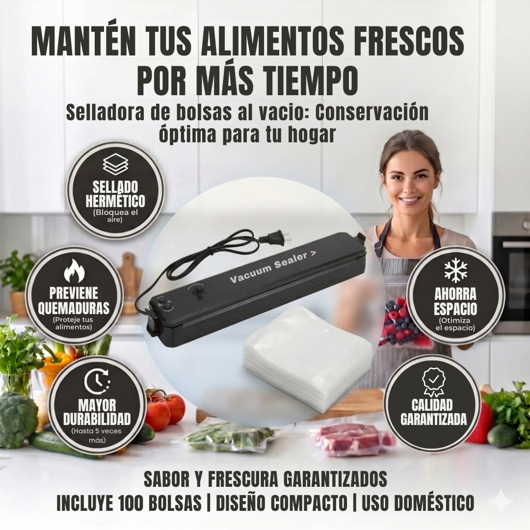 Selladora de bolsas al vacio| Mantén tus alimentos frescos por más tiempo